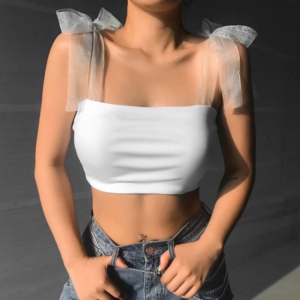 Mesh Bandeau Top